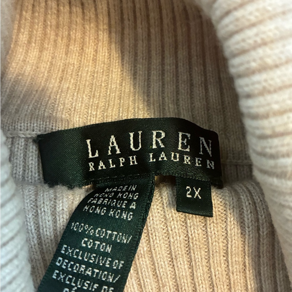 Ralph Lauren Ribbed Turtleneck Sweater - Beige - Picture 4 of 4